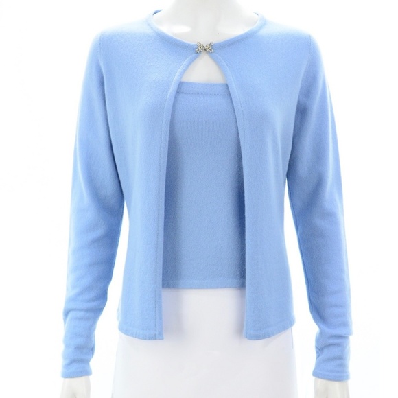 QUEEN OF CASHMERE TOP & CARDIGAN SET SIZE SMALL - Picture 1 of 5